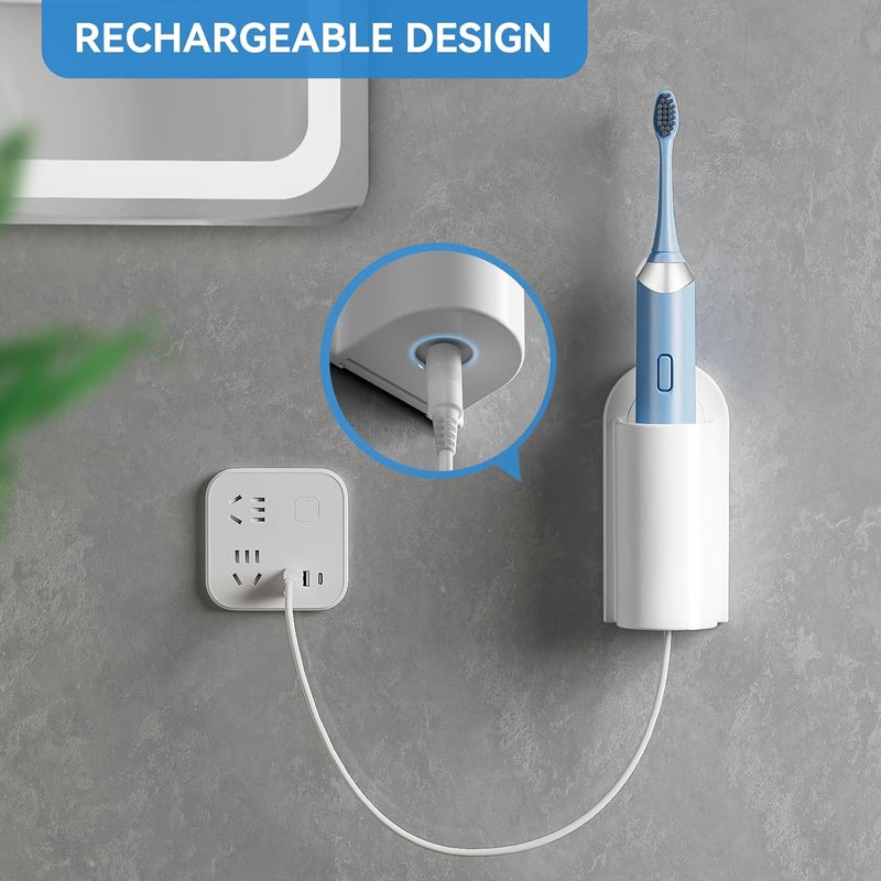 MOPMS Electric Toothbrush Holders, Wall Mounted Tooth Brushing Holder for Bathroom, Self Adhesive Electric Toothbrush Organizer Space Saver - Image 2